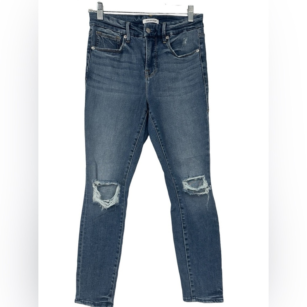 Good American Cropped Blue Denim Size 2 - Picture 2 of 4